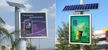 panneaux publicitaires lumineux fonctionnant à l'énergie solaire