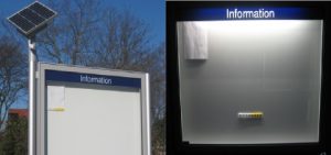 Enseigne lumineuse fonctionnant à l'énergie solaire