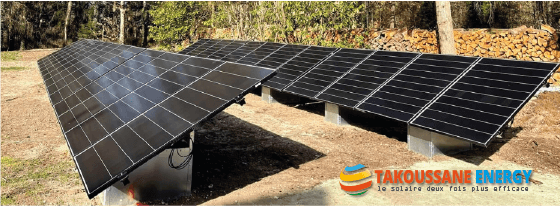 installation panneaux solaires sur support au sol